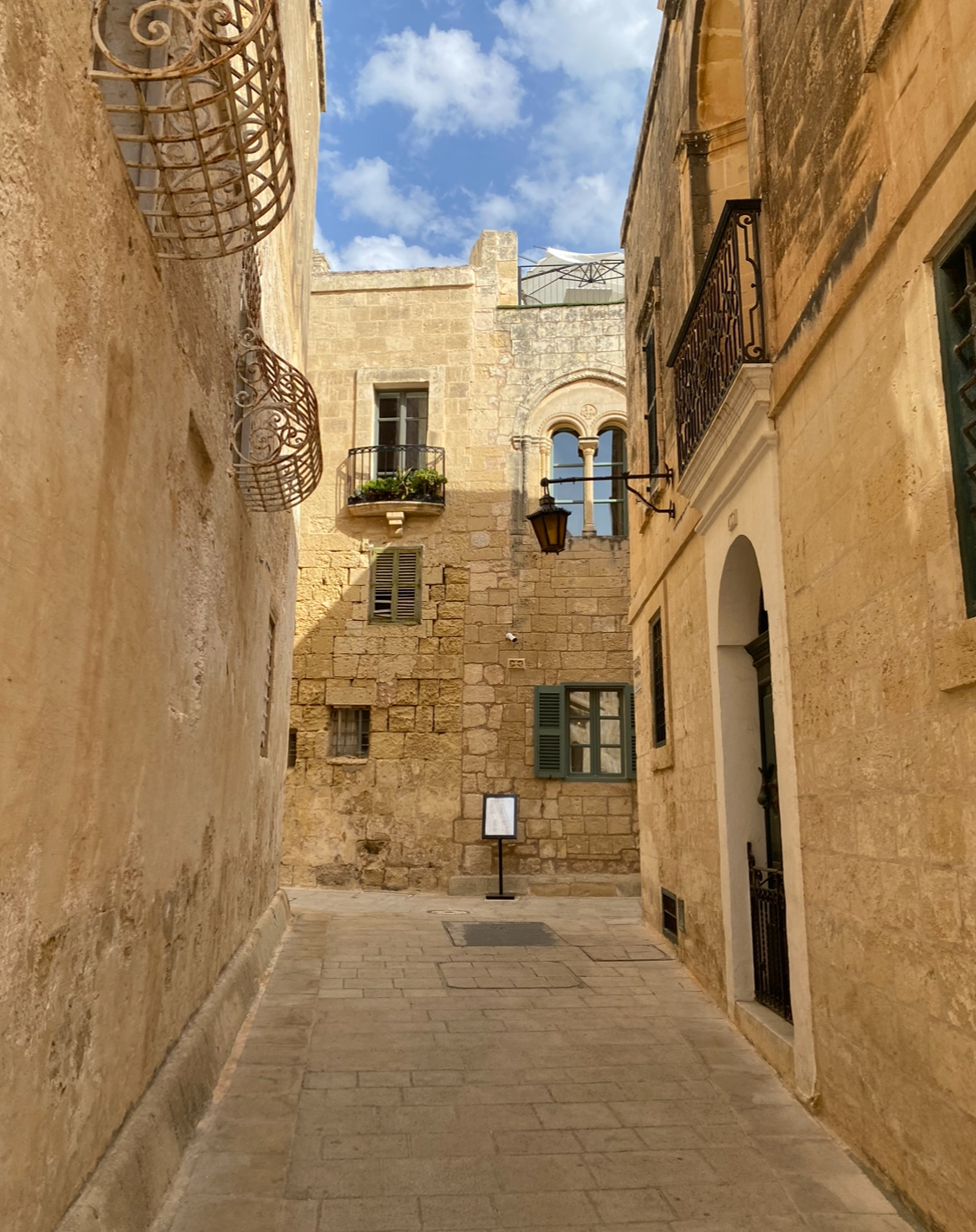 A quiet street of shops in Mdina, Malta